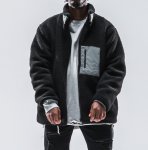 画像2:  lamb wool stand-up collar oversize loose jacket blouson Men's and Women's　 オーバーサイズフリースラムウール スタンドアップジャケット ブルゾンユニセックス 男女兼用  (2)