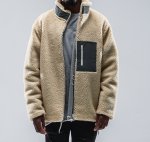 画像1:  lamb wool stand-up collar oversize loose jacket blouson Men's and Women's　 オーバーサイズフリースラムウール スタンドアップジャケット ブルゾンユニセックス 男女兼用  (1)