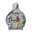 画像1: Tom and Jerry back print  hoodie Sweat Pullover Unisex  　トム＆ジェリー　トムとジェリーバックプリントパーカー  スウェットプルオーバー トレーナー  ユニセックス 男女兼用 (1)