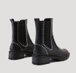 画像3:  women's Middle Leather boots with side goats  ミドル サイドゴアスタッズ付きレザーブーツ　マーティンブーツ  (3)