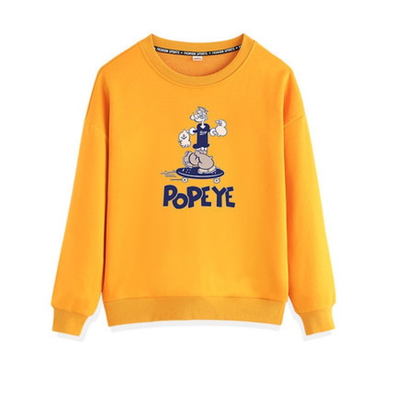 画像3: Unisex popeye print pullover Sweatshirt  男女兼用ポパイプリントプルオーバースウェット コットントレーナー  (3)
