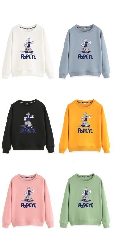画像7: Unisex popeye print pullover Sweatshirt  男女兼用ポパイプリントプルオーバースウェット コットントレーナー  (7)