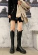 画像2:  women's Leather  Walker Side Gore Long Boots　 サイドゴアウォーカーロングレザーブーツ　マーティンブーツ  (2)