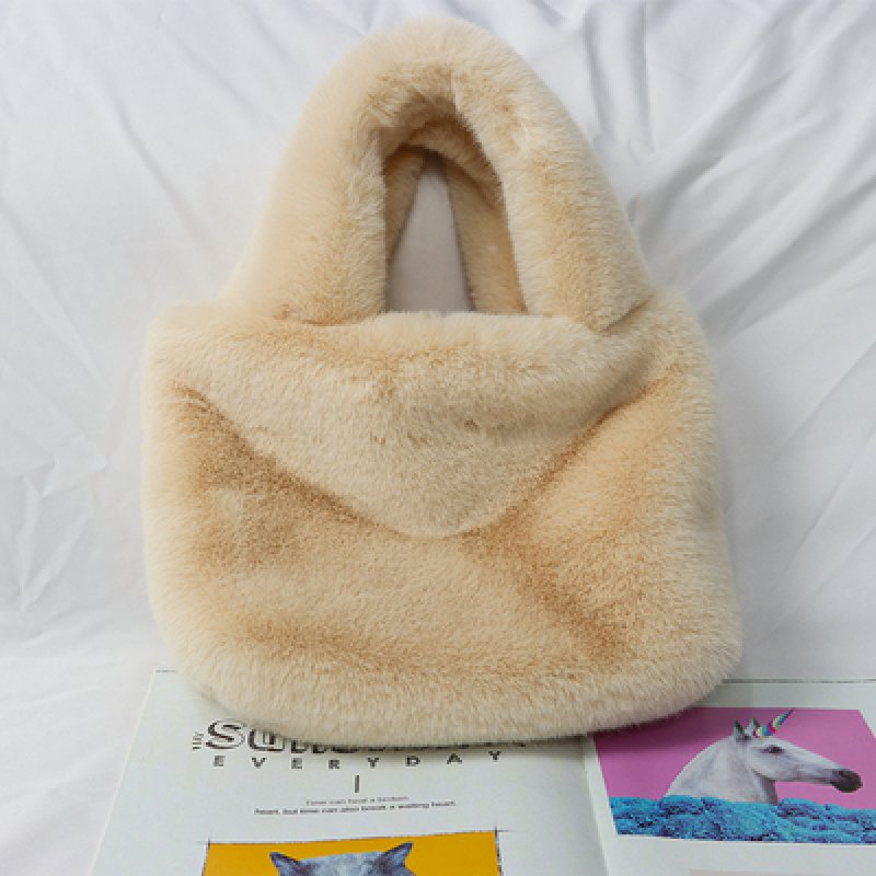画像11: フェイクラビットファー エコファー トート バッグ fake rabbit eco fur tote bag  (11)