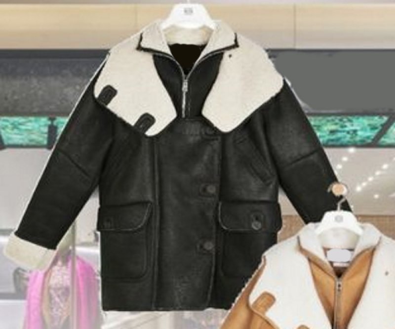 画像4: Oversized Shearling Coat 男女兼用 オーバーサイズ シアリング リアル ムートン 皮革スエード クロップ丈 ロング丈 コート (4)