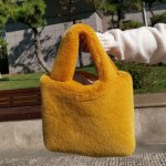 画像6: フェイクラビットファー エコファー トート バッグ fake rabbit eco fur tote bag  (6)