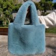 画像5: フェイクラビットファー エコファー トート バッグ fake rabbit eco fur tote bag  (5)