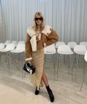 画像7: Oversized Shearling Coat 男女兼用 オーバーサイズ シアリング リアル ムートン 皮革スエード クロップ丈 ロング丈 コート (7)