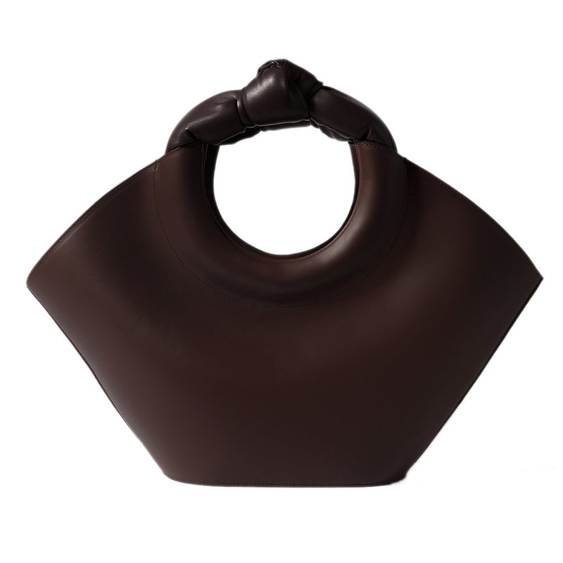 画像2: knotted handle carrying bag commuter shoulder bag　レザー ハンドル結び目キャリングバッグコミューターショルダートート２WAY バッグ 　 (2)