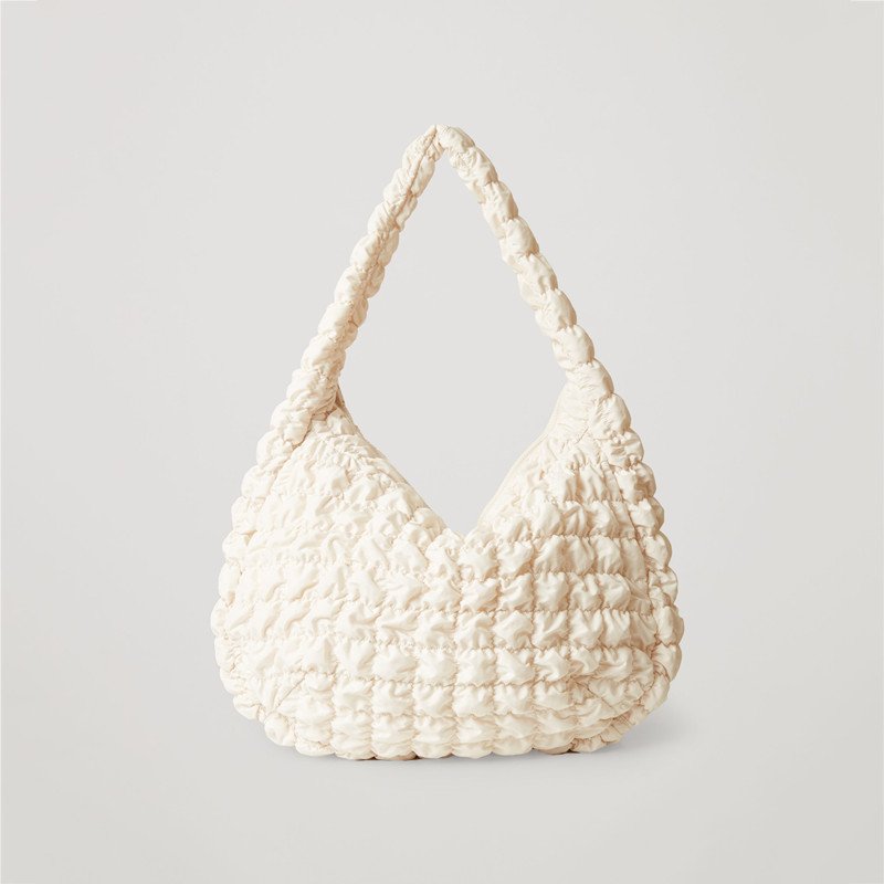 画像10: quilted wrinkled large capacity tote shoulder bag　キルティング絞りアンダーアームキャリングバッグショルダートートバッグ ショッピング　エコバック　 (10)