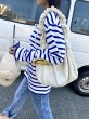 画像4: Double Smile Stripe Long Sleeve T Shirt ダブル スマイリーパッチ ボーダー ロングスリーブTシャツ (4)