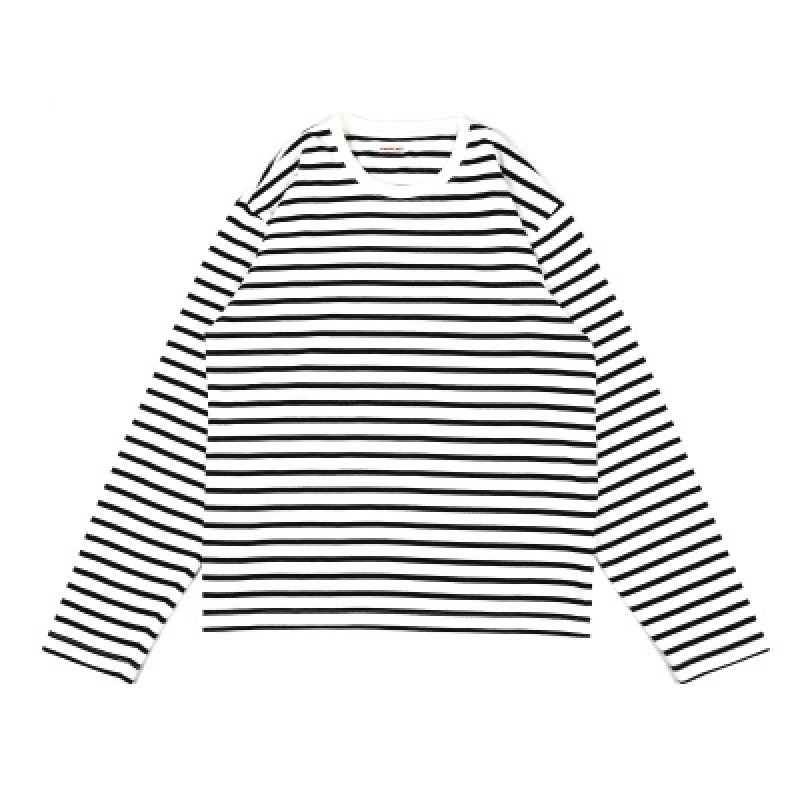 画像3: Double Smile Stripe Long Sleeve T Shirt ダブル スマイリーパッチ ボーダー ロングスリーブTシャツ (3)