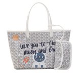 画像1: New EMO graffiti painting elements Cartoon shopping  shoulder portable Tote Bag  ペイント トートショルダーショッピングバッグ (1)