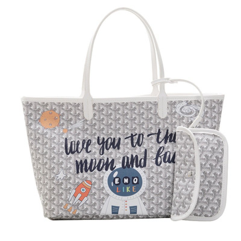 画像1: New EMO graffiti painting elements Cartoon shopping  shoulder portable Tote Bag  ペイント トートショルダーショッピングバッグ (1)