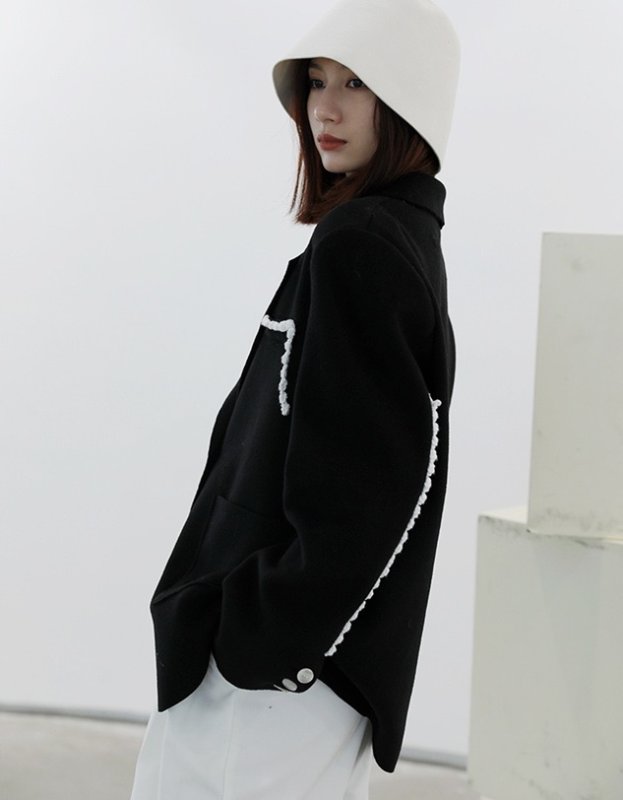 画像5: Middle Length Loose Casual Jacket  ミドル丈ループ付きルーズカジュアルジャケット (5)