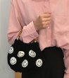 画像2: Matte Leather Elastic Smiley Pumpkin Bag Bucket Bag　スマイリーパンプキンバケットショルダーバッグ (2)