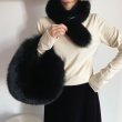 画像15: SALE セール woman’s real Fox  hair hand   fur plush bag リアルフォックスファーサークル型モコモコファーバック　トートバック　ハンドバック (15)