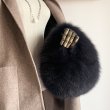 画像11: SALE セール woman’s real Fox  hair hand   fur plush bag リアルフォックスファーサークル型モコモコファーバック　トートバック　ハンドバック (11)
