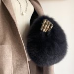 画像11:  woman’s real Fox  hair hand   fur plush bag リアルフォックスファーサークル型モコモコファーバック　トートバック　ハンドバック (11)
