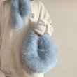 画像14: SALE セール woman’s real Fox  hair hand   fur plush bag リアルフォックスファーサークル型モコモコファーバック　トートバック　ハンドバック (14)