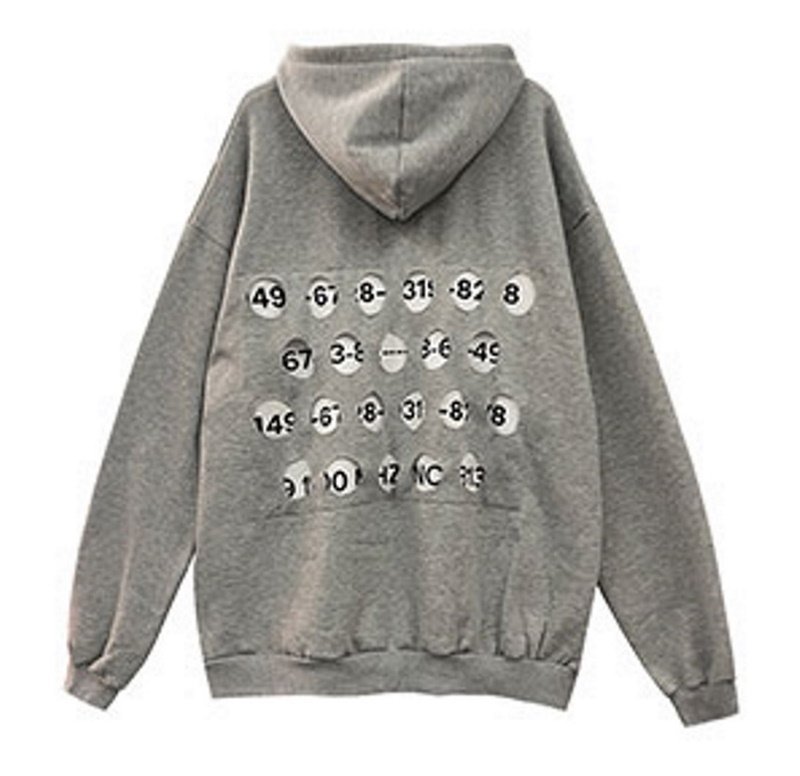 画像1:  men'sTwo Piece Back Hollow Hole loose hooded sweater ユニセックス 男女兼用 ツーピースバックホローホールナンバー フーディー パーカー スウェット トレーナー (1)