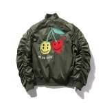 画像3: smiling face love MA1 joint tooling baseball uniform jacket men and women jacket blouson ユニセックス 男女兼用  スマイリーラブジャケット スタジアムジャンパー スタジャン MA-1 ボンバー ジャケット ブルゾン (3)