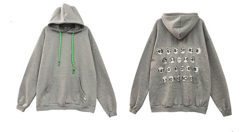 画像6:  men'sTwo Piece Back Hollow Hole loose hooded sweater ユニセックス 男女兼用 ツーピースバックホローホールナンバー フーディー パーカー スウェット トレーナー (6)