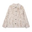 画像1: fur plush fluffy shor coat Jacket   ファーミドル丈カジュアルコートジャケット (1)