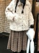 画像4: fur plush fluffy shor coat Jacket   ファーミドル丈カジュアルコートジャケット (4)