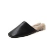 画像9: women's new wild square toe fur slippers Flat Shoes pump  スクエアトゥフラットファースリッパシューズ パンプス (9)