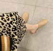 画像7: women's new wild square toe fur slippers Flat Shoes pump  スクエアトゥフラットファースリッパシューズ パンプス (7)