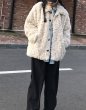 画像3: fur plush fluffy shor coat Jacket   ファーミドル丈カジュアルコートジャケット (3)
