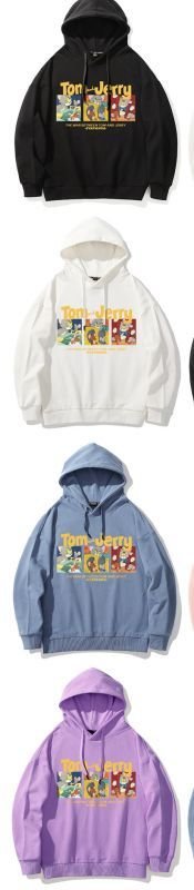 画像16: Tom and Jerry Unisex Hoodie & Pullover loose hooded sweater ユニセックス 男女兼用 トムとジェリートム&ジェリーフーディー パーカー スウェット トレーナー (16)