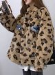 画像2: Double-sided denim reversible leopard fur Jacket Coat    リバーシブルデニム＆レオパードファーカジュアルジャケットGジャン　コート (2)