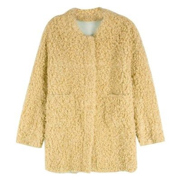 画像1: Little Lamb Wool Coat  Jacket   ラムウールファーミドル丈カジュアルコートジャケット (1)