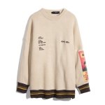 画像9: Cable Knit Sunflowers＆Van Gogh Pullover Sweaters Unisex Pullover loose sweater ユニセックス 男女兼用ゴッホひまわりニットセーター　プルオーバー  (9)