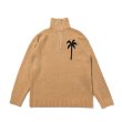 画像2: Palm Tree Turtleneck Pullover Casual Knitwear Sweater Unisex  loose sweater ユニセックス 男女兼用パームツリータートルネックプルオーバーニットセーター　 (2)