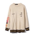 画像8: Cable Knit Sunflowers＆Van Gogh Pullover Sweaters Unisex Pullover loose sweater ユニセックス 男女兼用ゴッホひまわりニットセーター　プルオーバー  (8)