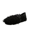 画像1: women's Hairy fur  Flat Shoes pump  フラットファービジュー付きパンプス スリッパシューズ  (1)