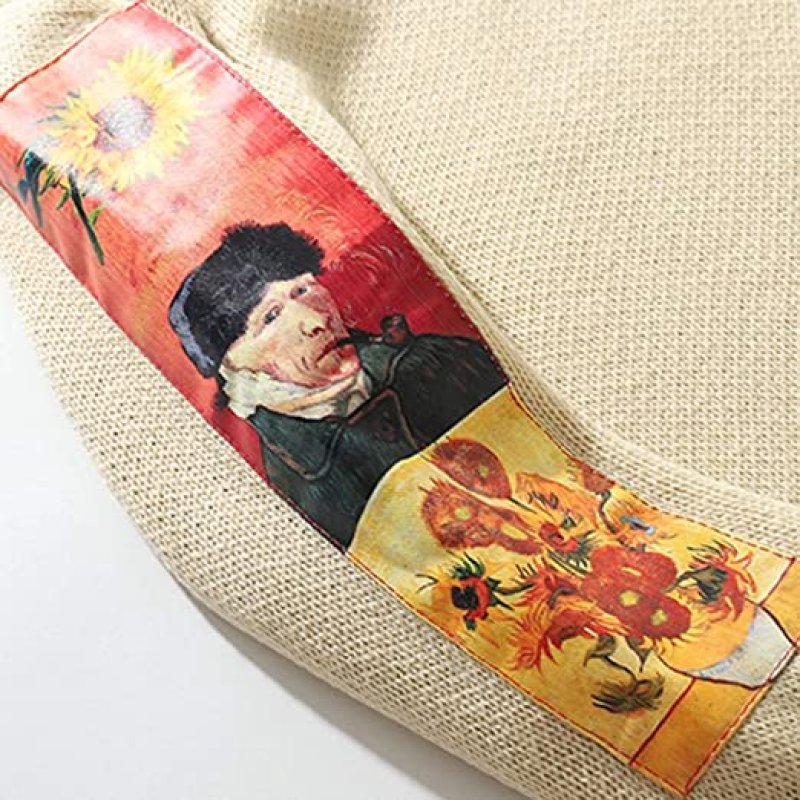 画像7: Cable Knit Sunflowers＆Van Gogh Pullover Sweaters Unisex Pullover loose sweater ユニセックス 男女兼用ゴッホひまわりニットセーター　プルオーバー  (7)