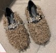 画像6: women's Hairy fur  Flat Shoes pump  フラットファービジュー付きパンプス スリッパシューズ  (6)