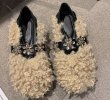 画像5: women's Hairy fur  Flat Shoes pump  フラットファービジュー付きパンプス スリッパシューズ  (5)