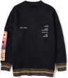 画像2: Cable Knit Sunflowers＆Van Gogh Pullover Sweaters Unisex Pullover loose sweater ユニセックス 男女兼用ゴッホひまわりニットセーター　プルオーバー  (2)