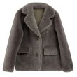 画像1: sheep shearing lamb fur tailored jacket Coat   シープシャーリングラムテーラードジャケットコート (1)