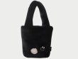 画像2: smiling face portable plush bag bucket bag ToteBag 　スマイルファーバケットバットートミニバック  (2)