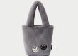 画像3: smiling face portable plush bag bucket bag ToteBag 　スマイルファーバケットバットートミニバック  (3)
