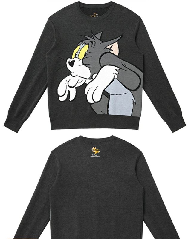 画像3: Tom and jerry Unisex Pullover loose sweater ユニセックス 男女兼用 ビックトム＆ジェリー編み込みセーター　プルオーバー (3)
