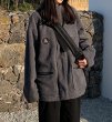 画像5: lamb wool velcro pocket loose hooded cotton jacket men and womenユニセックス 男女兼用ラムウールフリースベルクロジャケット ブルゾン (5)