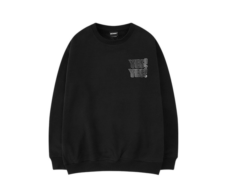 画像5: yes! print pullover Loose Pullover Sweat  　yes!yes!yes!ロゴルーズトレーナー 男女兼用　ユニセックス (5)