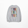 画像2: yes! print pullover Loose Pullover Sweat  　yes!yes!yes!ロゴルーズトレーナー 男女兼用　ユニセックス (2)